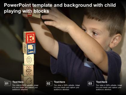 Powerpoint template and background with child playing with blocks