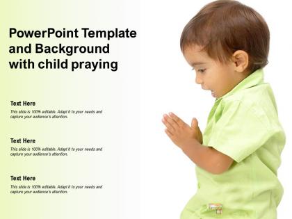 Powerpoint template and background with child praying