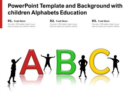 Powerpoint template and background with children alphabets education