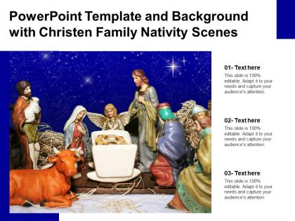Powerpoint template and background with christen family nativity scenes