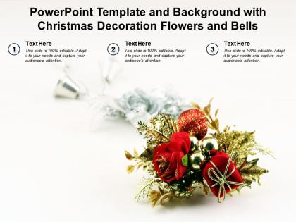 Powerpoint template and background with christmas decoration flowers and bells