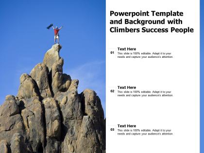 Powerpoint template and background with climbers success people