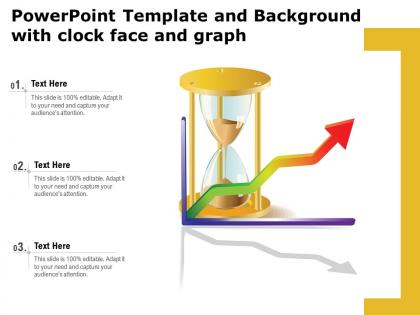 Powerpoint template and background with clock face and graph