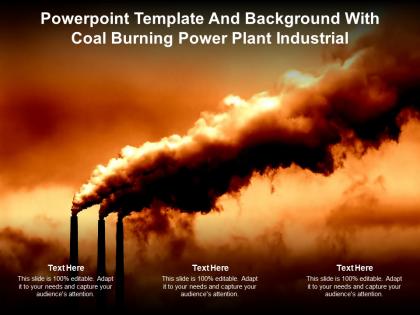 Powerpoint template and background with coal burning power plant industrial