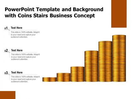 Powerpoint template and background with coins stairs business concept