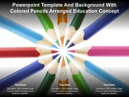 Powerpoint template and background with colored pencils arranged education concept