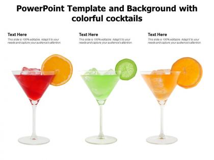 Powerpoint template and background with colorful cocktails