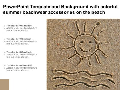Powerpoint template and background with colorful summer beachwear accessories on the beach