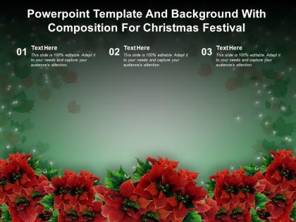 Powerpoint template and background with composition for christmas festival
