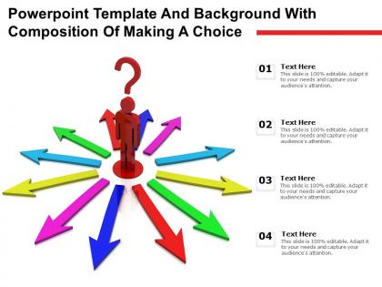 Powerpoint template and background with composition of making a choice