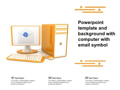 Powerpoint template and background with computer with email symbol