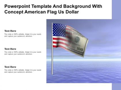 Powerpoint template and background with concept american flag us dollar