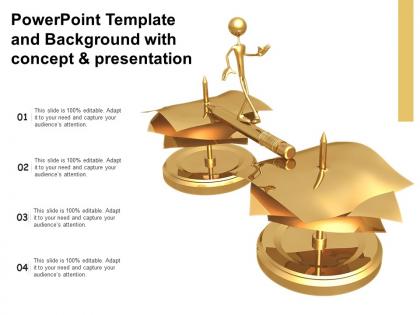 Powerpoint template and background with concept and presentation figure in 3d