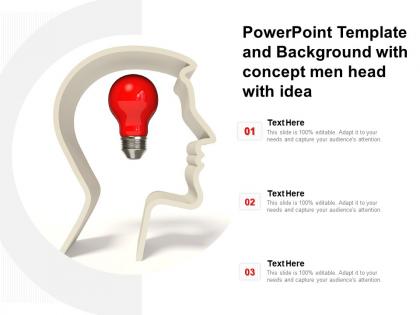 Powerpoint template and background with concept men head with idea