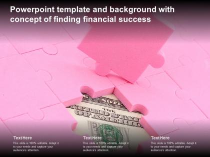 Powerpoint template and background with concept of finding financial success