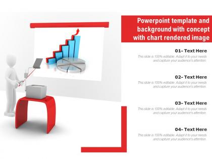 Powerpoint template and background with concept with chart rendered image