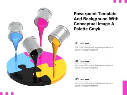 Powerpoint template and background with conceptual image a palette cmyk