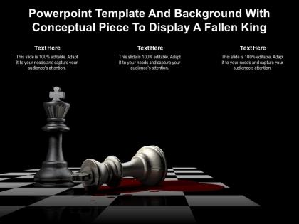 Powerpoint template and background with conceptual piece to display a fallen king