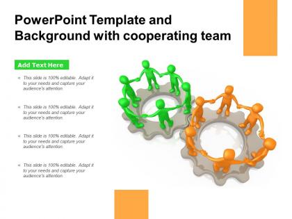 Powerpoint template and background with cooperating team