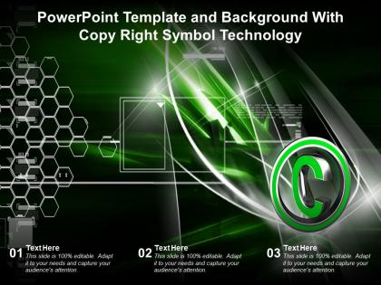 Powerpoint template and background with copy right symbol technology