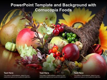 Powerpoint template and background with cornucopia foods