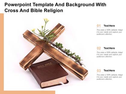 Powerpoint template and background with cross and bible religion