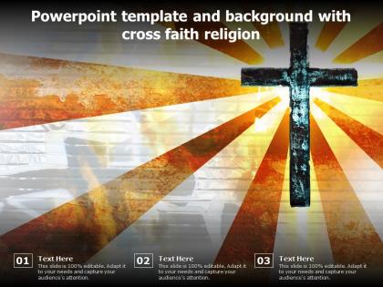 Powerpoint template and background with cross faith religion