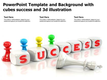 Powerpoint template and background with cubes success and 3d illustration