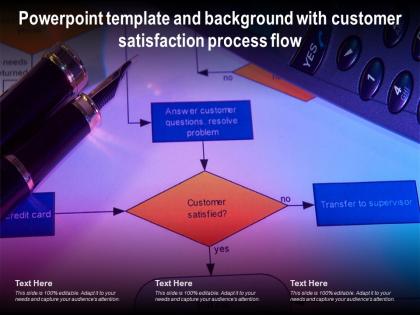 Powerpoint template and background with customer satisfaction process flow