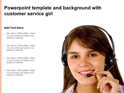Powerpoint template and background with customer service girl