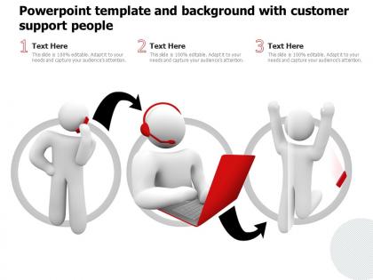 Powerpoint template and background with customer support people