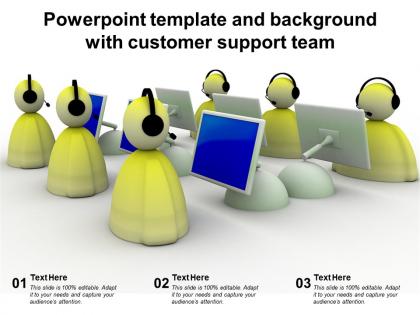 Powerpoint template and background with customer support team