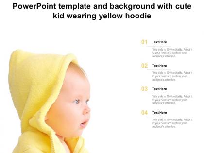 Powerpoint template and background with cute kid wearing yellow hoodie