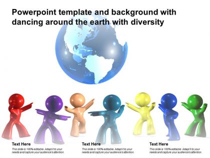 Powerpoint template and background with dancing around the earth with diversity