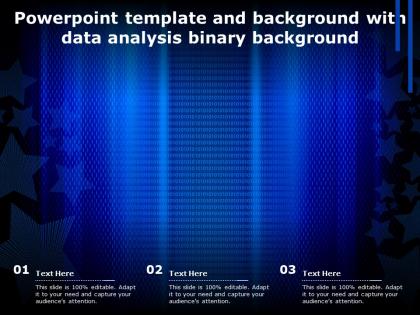 Powerpoint template and background with data analysis binary background