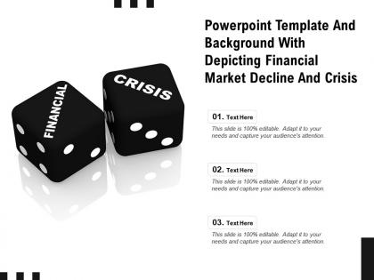 Powerpoint template and background with depicting financial market decline and crisis
