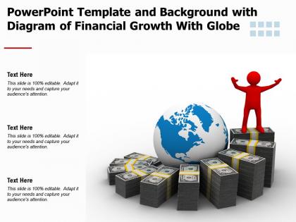 Powerpoint template and background with diagram of financial growth