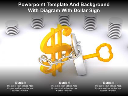 Powerpoint template and background with diagram with dollar sign ppt powerpoint