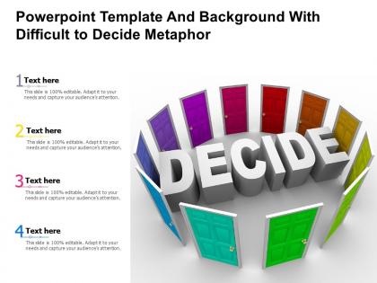Powerpoint template and background with difficult to decide metaphor