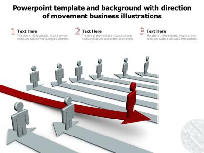 Powerpoint template and background with direction of movement business illustrations