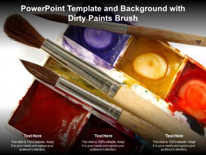 Powerpoint template and background with dirty paints brush