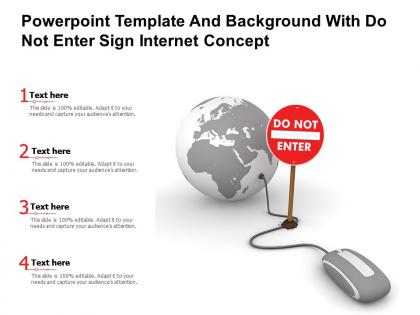 Powerpoint template and background with do not enter sign internet concept