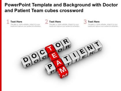 Powerpoint template and background with doctor and patient team cubes crossword
