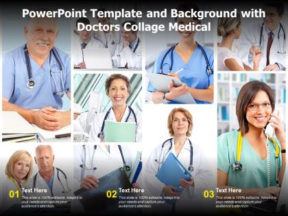 Powerpoint template and background with doctors collage medical