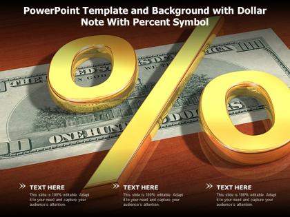 Powerpoint template and background with dollar note with percent symbol