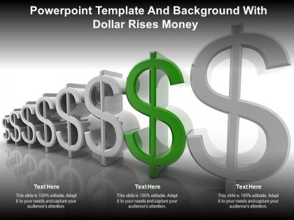 Powerpoint template and background with dollar rises money