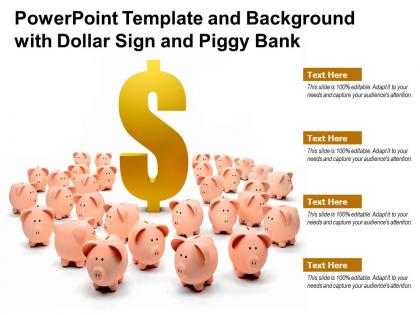 Powerpoint template and background with dollar sign and piggy bank