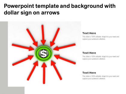 Powerpoint template and background with dollar sign on arrows