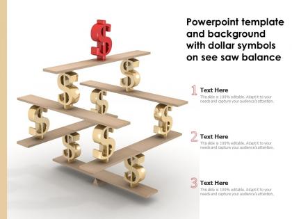 Powerpoint template and background with dollar symbols on see saw balance