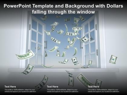 Powerpoint template and background with dollars falling through the window